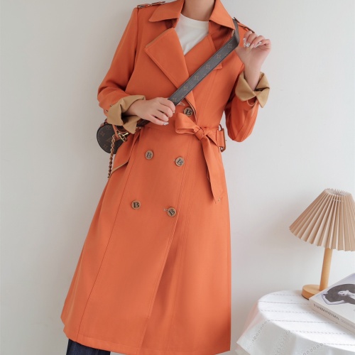 Burberry Trench Coat Long Sleeved For Women #1187718 $160.00 USD, Wholesale Replica Burberry Trench Coat