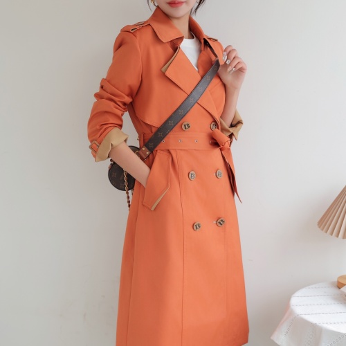 Replica Burberry Trench Coat Long Sleeved For Women #1187718 $160.00 USD for Wholesale