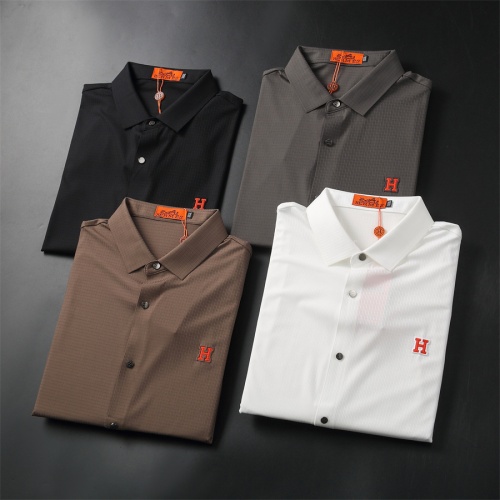 Replica Hermes Shirts Short Sleeved For Men #1187758 $52.00 USD for Wholesale