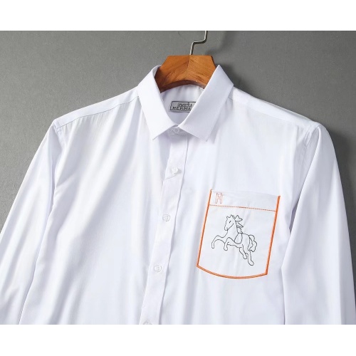 Replica Hermes Shirts Long Sleeved For Men #1192226 $42.00 USD for Wholesale