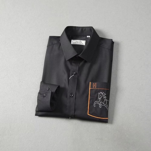 Replica Hermes Shirts Long Sleeved For Men #1192227 $42.00 USD for Wholesale