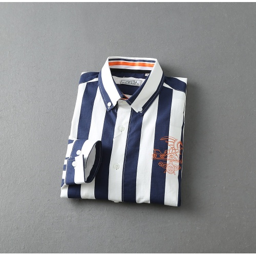Replica Hermes Shirts Long Sleeved For Men #1192235 $39.00 USD for Wholesale
