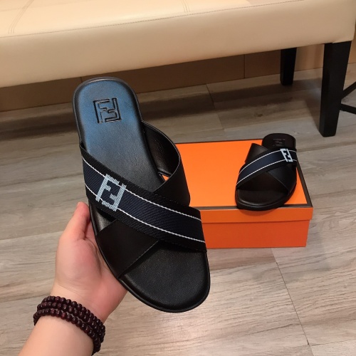 Replica Fendi Slippers For Men #1195366 $40.00 USD for Wholesale
