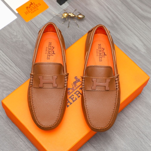 Replica Hermes Leather Shoes For Men #1195505 $72.00 USD for Wholesale