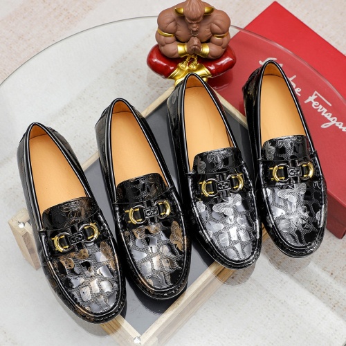 Replica Salvatore Ferragamo Leather Shoes For Men #1195861 $68.00 USD for Wholesale