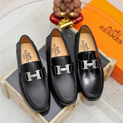 Replica Hermes Leather Shoes For Men #1195865 $76.00 USD for Wholesale
