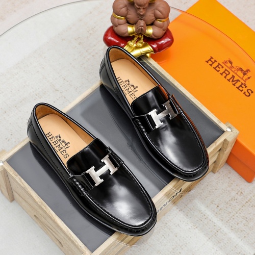Replica Hermes Leather Shoes For Men #1195866 $76.00 USD for Wholesale