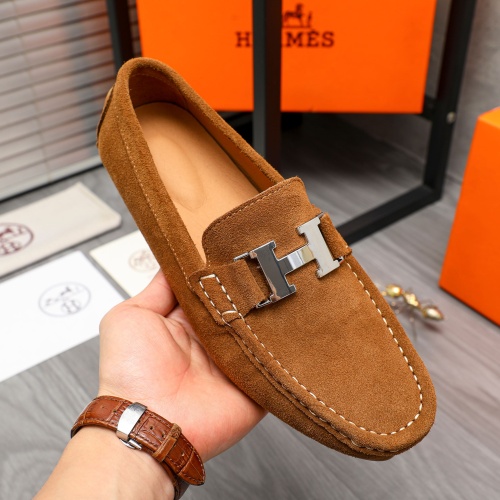 Replica Hermes Leather Shoes For Men #1195908 $68.00 USD for Wholesale