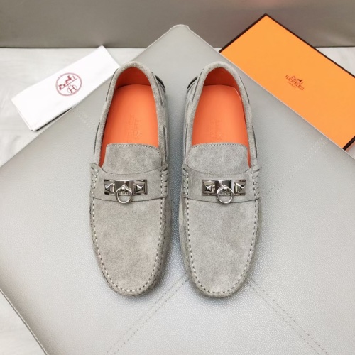Replica Hermes Leather Shoes For Men #1195912 $96.00 USD for Wholesale