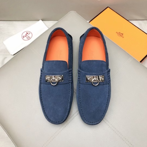 Replica Hermes Leather Shoes For Men #1195913 $96.00 USD for Wholesale