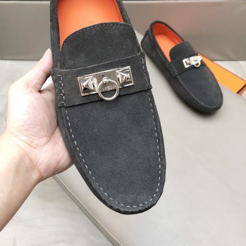Replica Hermes Leather Shoes For Men #1195916 $96.00 USD for Wholesale