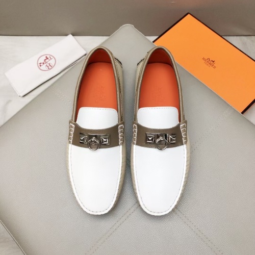 Replica Hermes Leather Shoes For Men #1195936 $96.00 USD for Wholesale