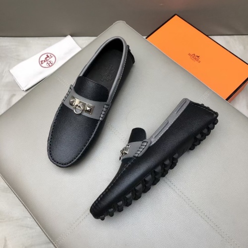 Replica Hermes Leather Shoes For Men #1195941 $96.00 USD for Wholesale