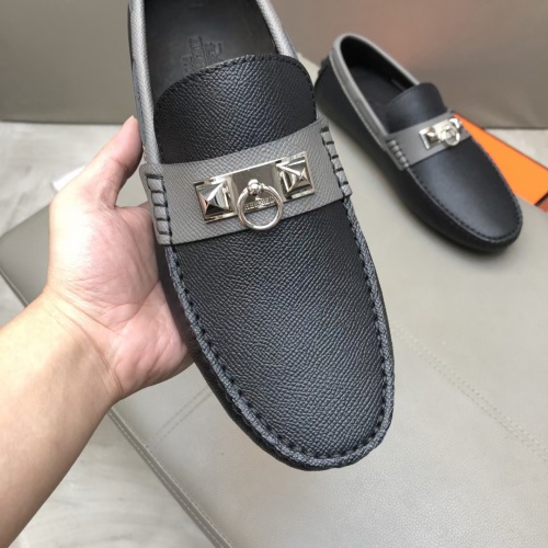 Replica Hermes Leather Shoes For Men #1195941 $96.00 USD for Wholesale