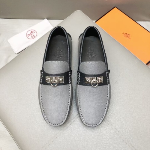 Replica Hermes Leather Shoes For Men #1195942 $96.00 USD for Wholesale