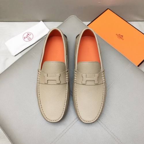 Replica Hermes Leather Shoes For Men #1195947 $96.00 USD for Wholesale