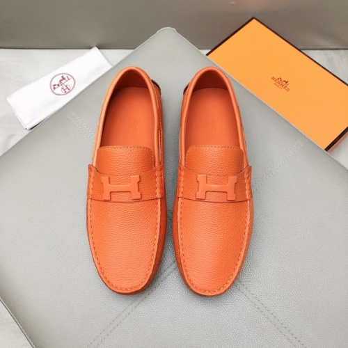 Replica Hermes Leather Shoes For Men #1195950 $96.00 USD for Wholesale