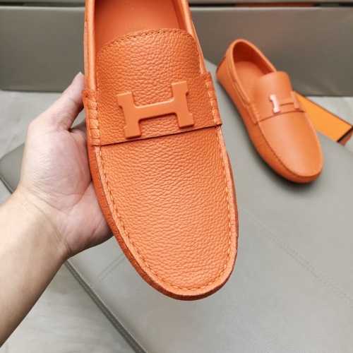 Replica Hermes Leather Shoes For Men #1195950 $96.00 USD for Wholesale
