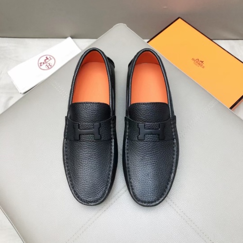 Replica Hermes Leather Shoes For Men #1195958 $96.00 USD for Wholesale