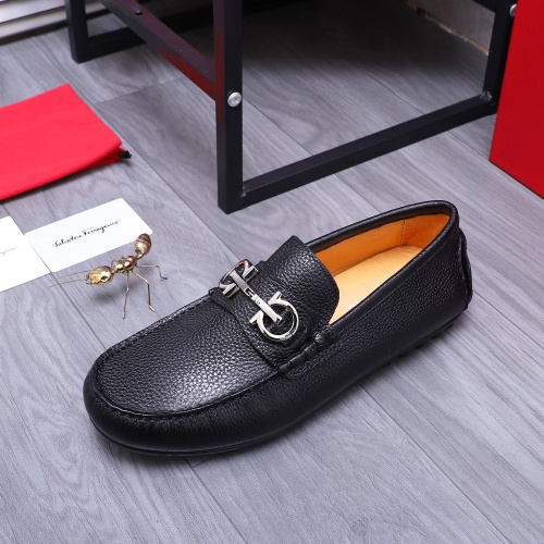 Replica Salvatore Ferragamo Leather Shoes For Men #1196143 $76.00 USD for Wholesale