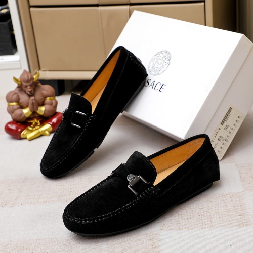 Versace Leather Shoes For Men #1196356 $68.00 USD, Wholesale Replica Versace Leather Shoes