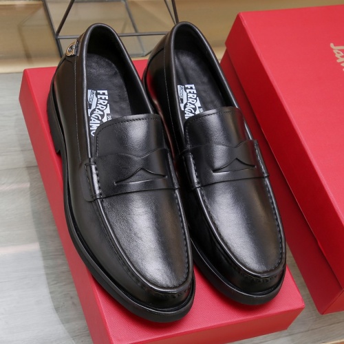 Replica Salvatore Ferragamo Leather Shoes For Men #1196389 $92.00 USD for Wholesale