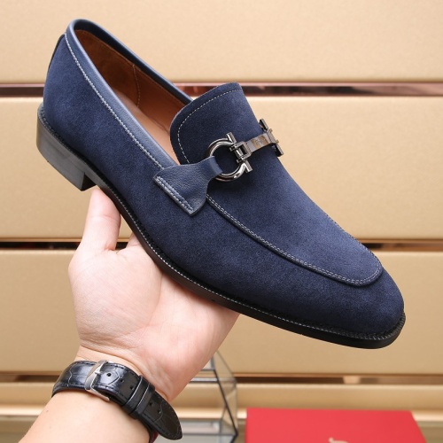Replica Salvatore Ferragamo Leather Shoes For Men #1196392 $92.00 USD for Wholesale