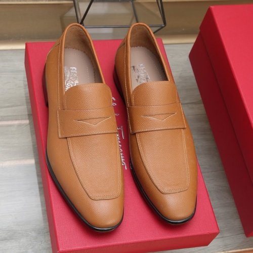 Replica Salvatore Ferragamo Leather Shoes For Men #1196406 $125.00 USD for Wholesale