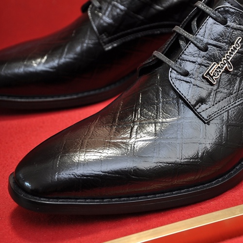 Replica Salvatore Ferragamo Leather Shoes For Men #1196414 $88.00 USD for Wholesale