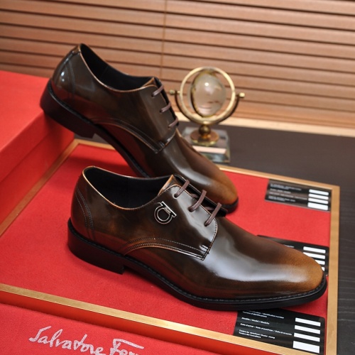 Replica Salvatore Ferragamo Leather Shoes For Men #1196415 $98.00 USD for Wholesale