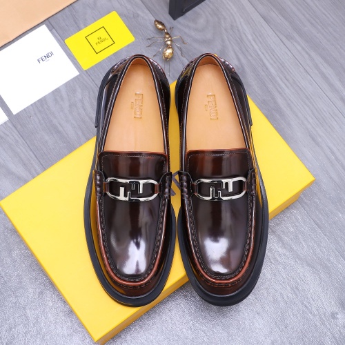 Replica Fendi Leather Shoes For Men #1196666 $96.00 USD for Wholesale