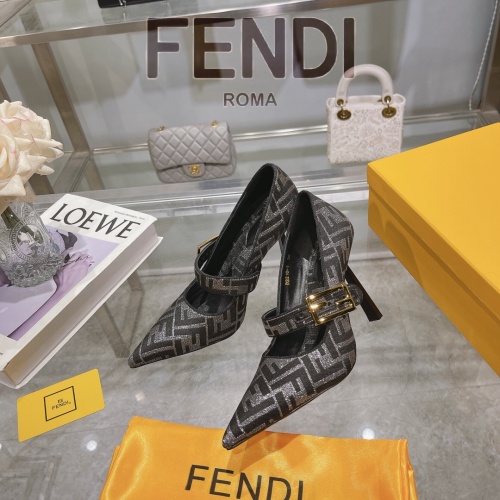 Fendi High-Heeled Shoes For Women #1198575 $105.00 USD, Wholesale Replica Fendi High-Heeled Shoes