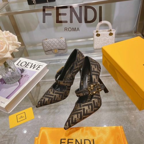 Fendi High-Heeled Shoes For Women #1198576 $105.00 USD, Wholesale Replica Fendi High-Heeled Shoes