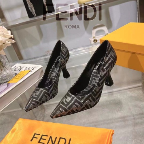 Fendi High-Heeled Shoes For Women #1198580 $98.00 USD, Wholesale Replica Fendi High-Heeled Shoes