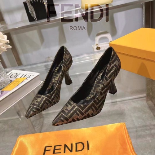Fendi High-Heeled Shoes For Women #1198581 $98.00 USD, Wholesale Replica Fendi High-Heeled Shoes