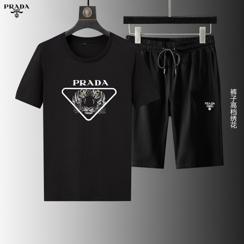 Prada Tracksuits Short Sleeved For Men #1199140 $56.00 USD, Wholesale Replica Prada Tracksuits