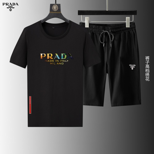 Prada Tracksuits Short Sleeved For Men #1199167 $56.00 USD, Wholesale Replica Prada Tracksuits