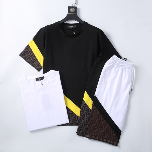 Replica Fendi Tracksuits Short Sleeved For Men #1200940 $45.00 USD for Wholesale