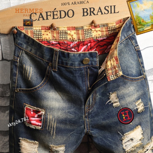 Replica Hermes Jeans For Men #1201570 $40.00 USD for Wholesale