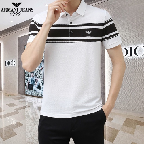 Replica Armani T-Shirts Short Sleeved For Men #1201836 $45.00 USD for Wholesale