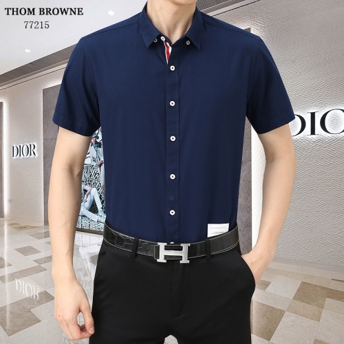 Replica Thom Browne TB Shirts Short Sleeved For Men #1201858 $45.00 USD for Wholesale