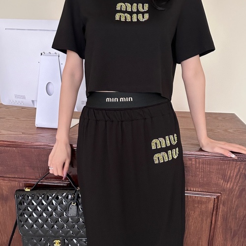 MIU MIU Tracksuits Short Sleeved For Women #1202365 $100.00 USD, Wholesale Replica MIU MIU Tracksuits