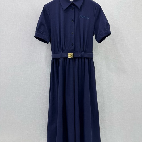 MIU MIU Dresses Short Sleeved For Women #1204405 $132.00 USD, Wholesale Replica MIU MIU Dresses