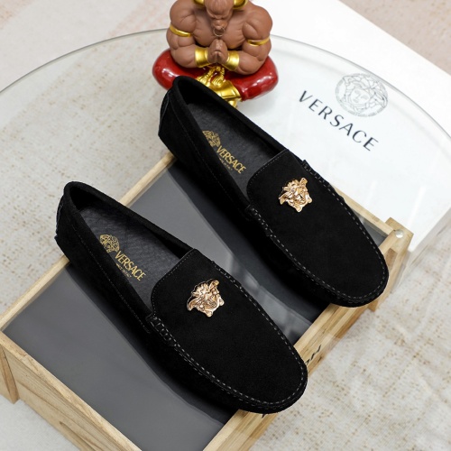 Versace Leather Shoes For Men #1205136 $76.00 USD, Wholesale Replica Versace Leather Shoes