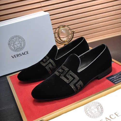 Versace Leather Shoes For Men #1209620 $85.00 USD, Wholesale Replica Versace Leather Shoes