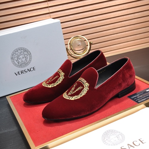 Versace Leather Shoes For Men #1209622 $85.00 USD, Wholesale Replica Versace Leather Shoes