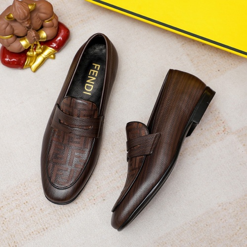 Replica Fendi Leather Shoes For Men #1209671 $80.00 USD for Wholesale