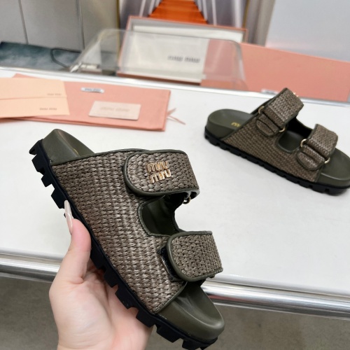 Replica MIU MIU Slippers For Women #1212011 $92.00 USD for Wholesale