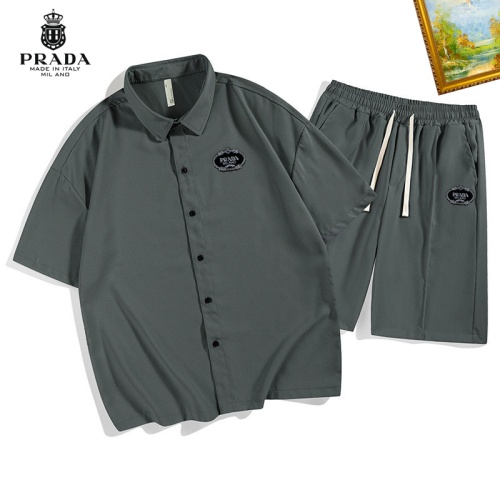 Prada Tracksuits Short Sleeved For Men #1212023 $48.00 USD, Wholesale Replica Prada Tracksuits