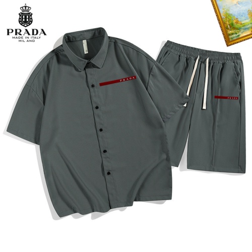 Prada Tracksuits Short Sleeved For Men #1212079 $48.00 USD, Wholesale Replica Prada Tracksuits